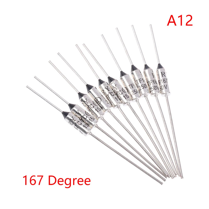 10Pcs TF Thermal Fuse RY 15A 250VTemperature 121C 125C 128C 130C 135C 140C 145C 150C 155C 160C 165C 167C 175C 180C 185C 192C Peaceful Pleasures Health and Wellness 167 Degree