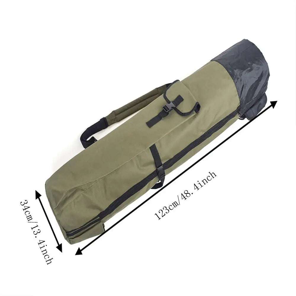 Portable Fishing Rod Storage Bag, Waterproof Canvas Travel Case, Durable Fishing Gear Organizer Box, Ideal for Outdoor Activitie Peaceful Pleasures Health and Wellness
