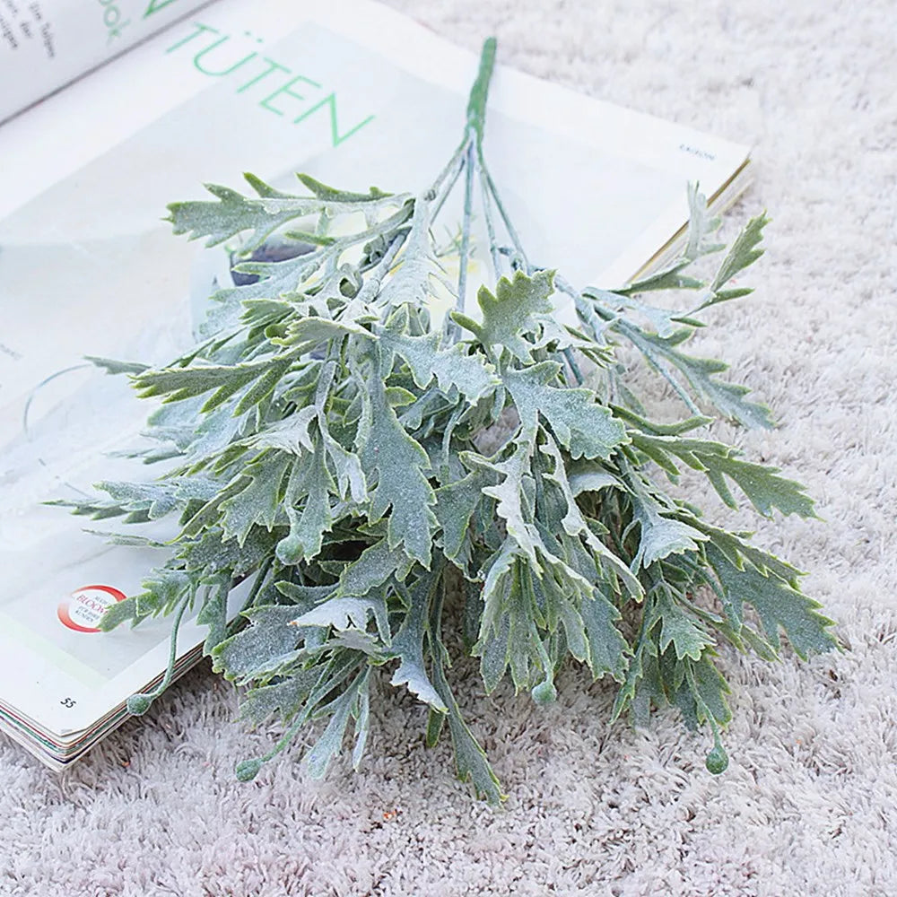 Artificial Chrysanthemum Leaf Stems | Faux Plant Décor 34cm