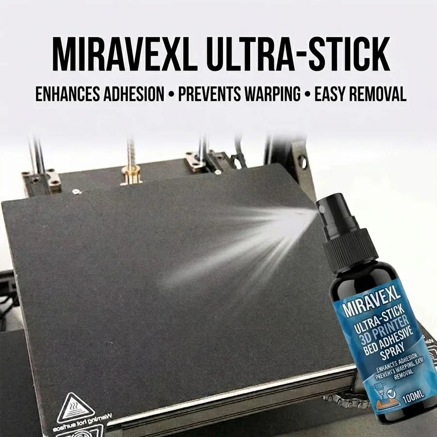 MIRAVEXL 100ml 3D Printer Bed Adhesive Spray – PLA ABS PETG TPU