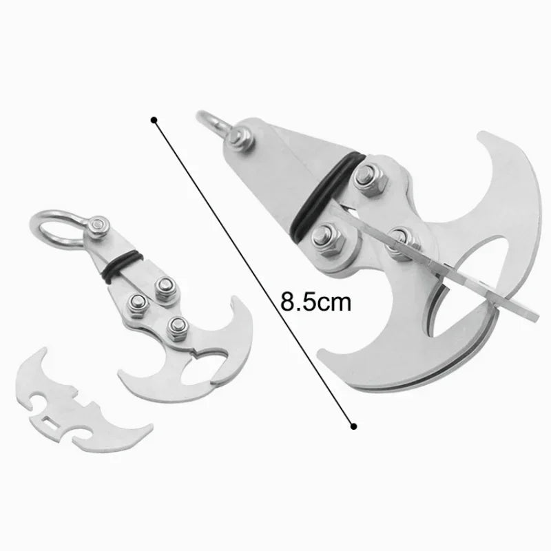 Folding Stainless Steel Gravity Hook | Camping Climbing Gear Folding Gravity Hook Peaceful Pleasures Health and Wellness