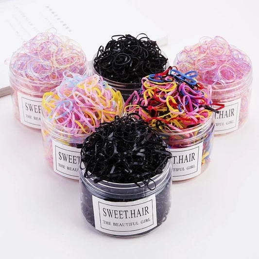 10packs Colorful Small Disposable Rubber Bands for Ponytail Hold Scrunchie Hair Accessories, 1000pcs Pack Peaceful Pleasures Health and Wellness
