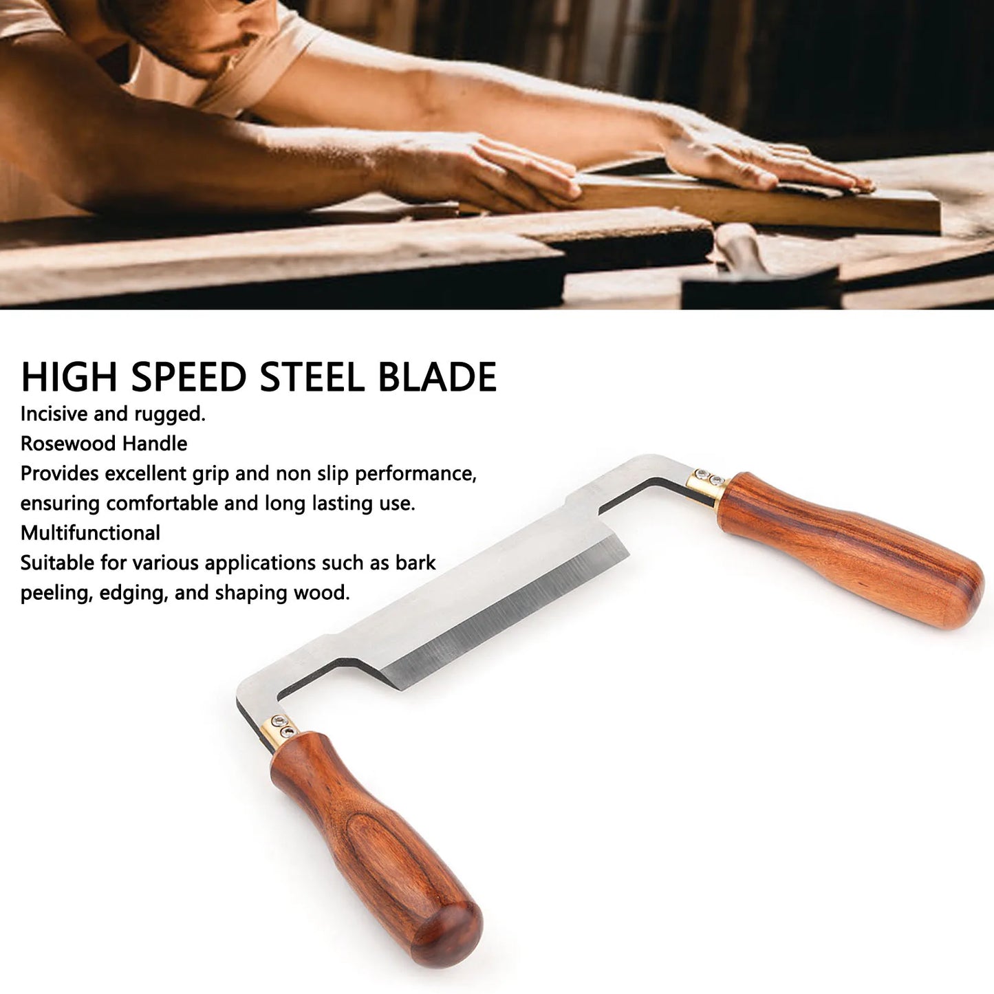 Draw Shave Tool – HSS Blade & Rosewood Handle | Woodworking
