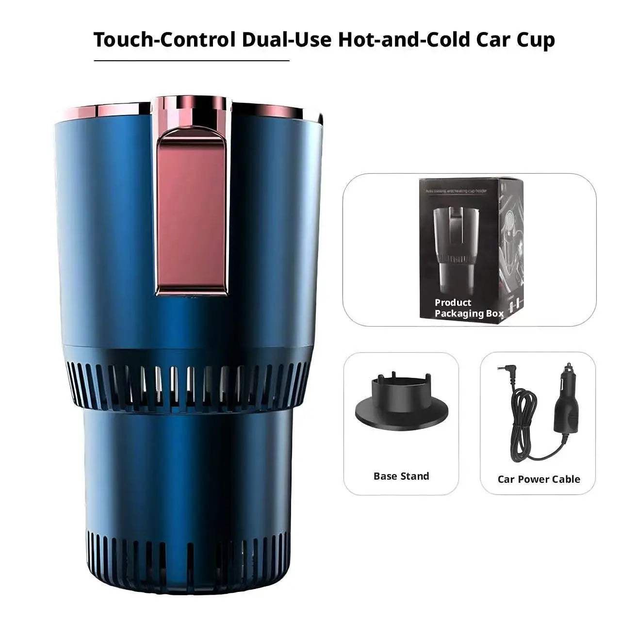 Smart Car Hot Cold Cup 2 in 1 Fast Cooling Heating Temperature Display Portable Electric Mug for Auto Car Truck Travel Use Peaceful Pleasures Health and Wellness Royal Blue