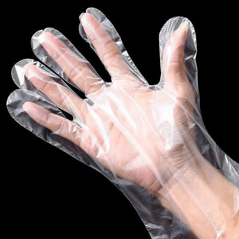 500/100pcs Disposable Gloves Food Grade Plastic Transparent Gloves for Restaurant Fried Chicken Pizza Gloves Kitchen Tableware Peaceful Pleasures Health and Wellness