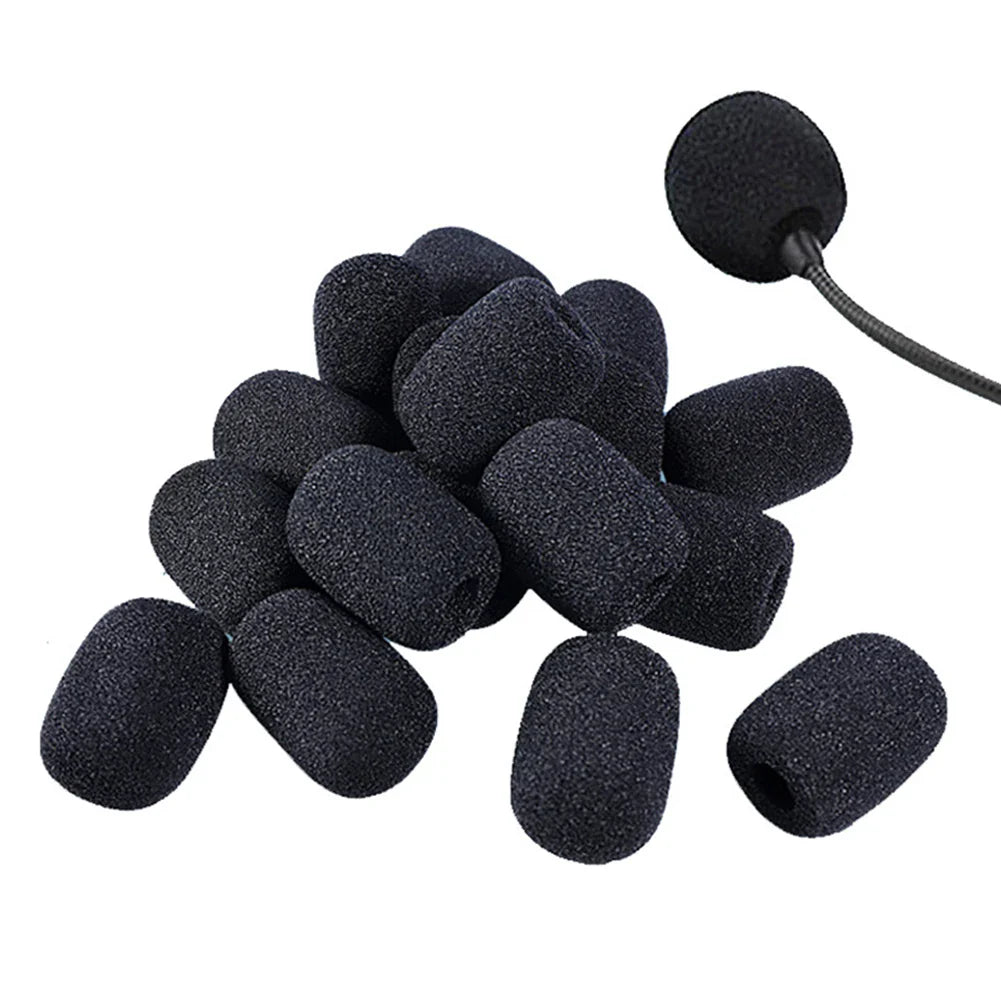 10-Pack Foam Mic Windscreen Covers for Headset & Meeting Mics