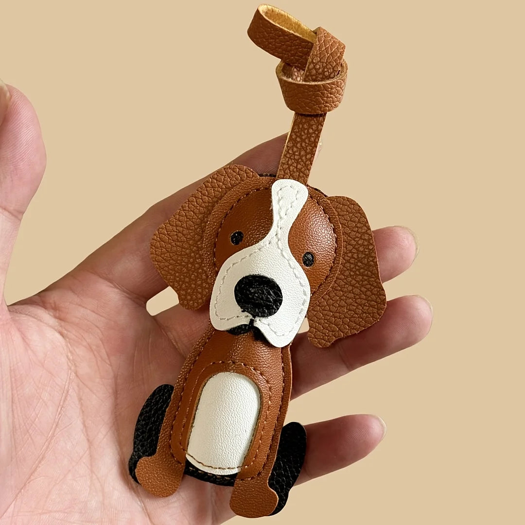Cute Border Collie Dog Keychain Leather Pendant Car Bag Hanging Ornament Lovely Puppy Key Ring Purse Backpack Charm Accessories Peaceful Pleasures Health and Wellness