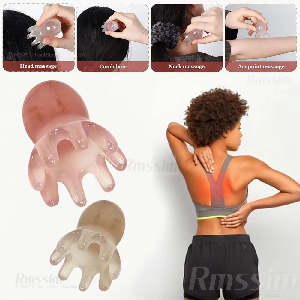 Octopus Head Massager Comb | Scalp Acupressure & Gua Sha Tool