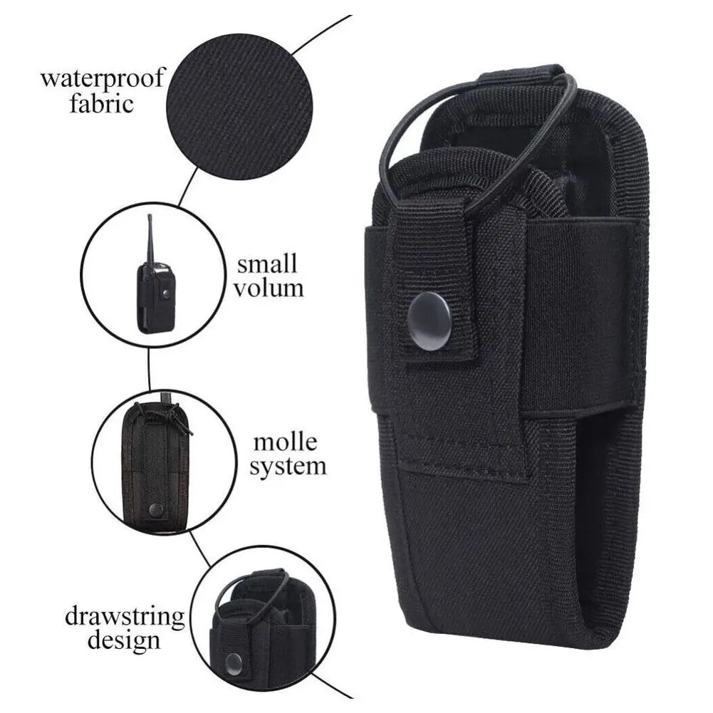 Outdoor Tactical Walkie Talkie Pouch for MOLLE, Multi-Functional Phone Bag Tactical Waist Bag Radio Protective Case Peaceful Pleasures Health and Wellness