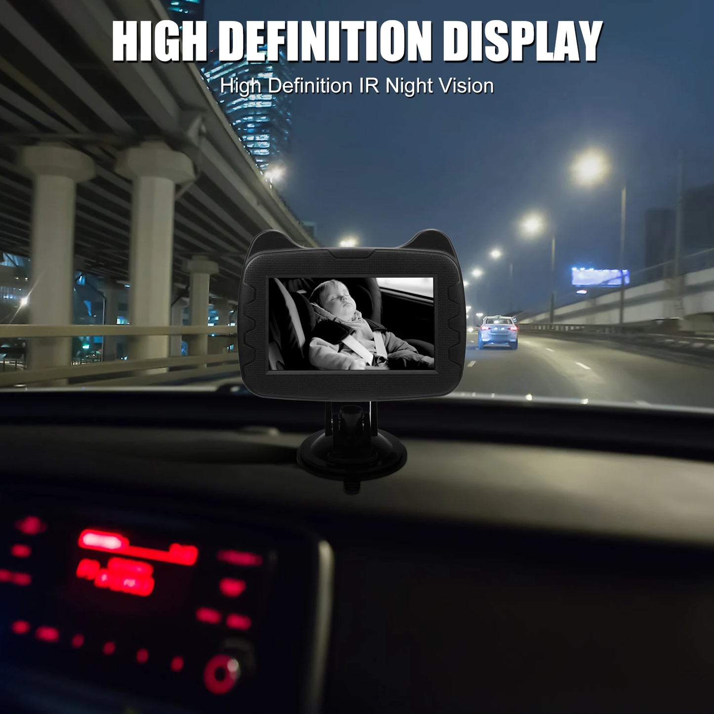 Baby Car Mirror 4 3 Night Vision Function Display 1080P Safety Seat