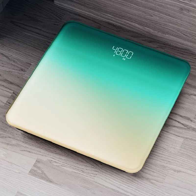 Digital Body Weight Scale, Gradient Color Rechargeable & Battery-Powered, Home Adult Digital Weight Scale with High Sensitivity, Peaceful Pleasures Health and Wellness LED Rechargeable 1