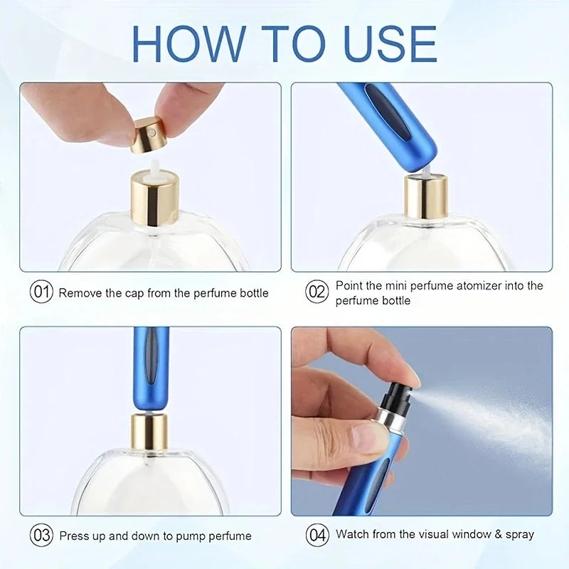 6-Pack 5ml Travel Perfume Spray Bottles | Refillable Atomizer