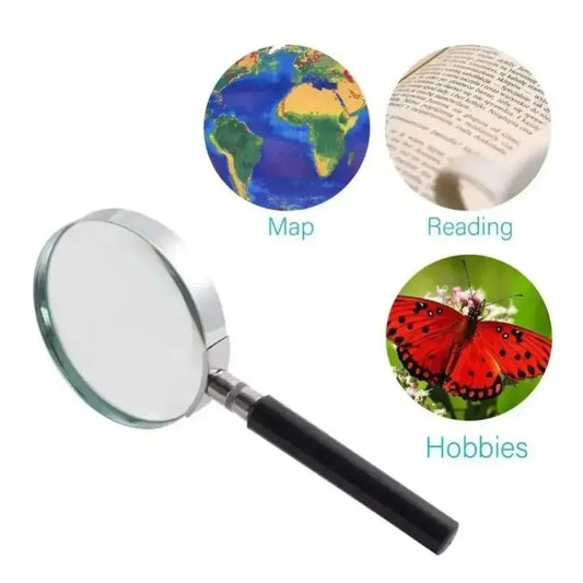 High-end Handheld Magnifying Glass Classic 5x Semi Metallic Circular 60mm for High-definition Jewelry Appraisal Reading Peaceful Pleasures Health and Wellness