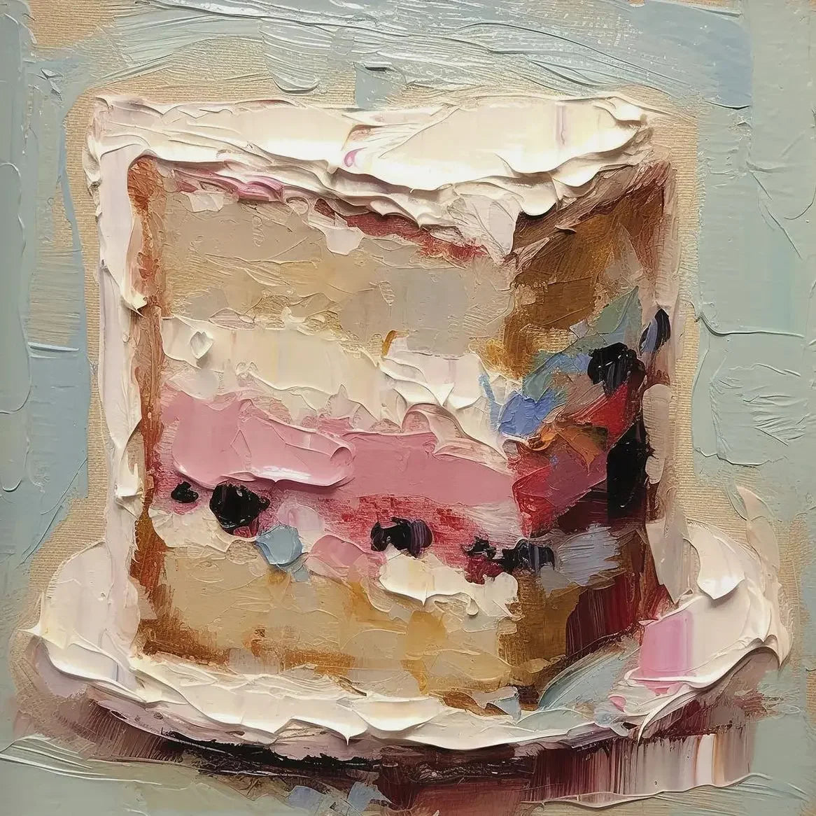 Retro Dessert Cupcake Cake Canvas Wall Art | Kitchen Bakery Decor