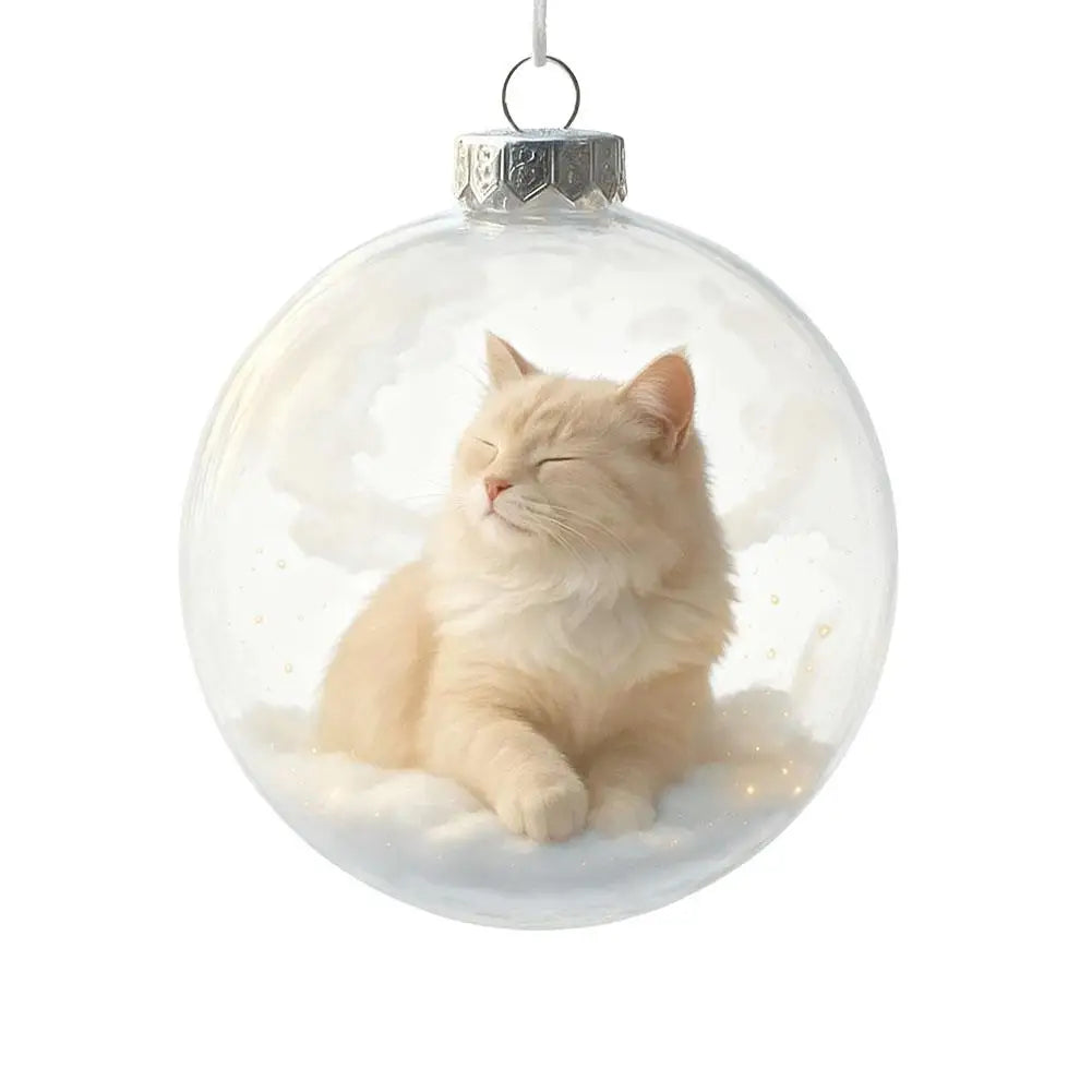 Cat Crystal Ball Acrylic Christmas Tree Ornaments | Holiday Décor