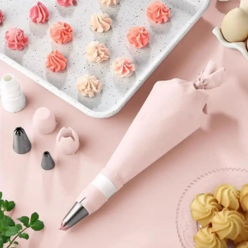 34-Piece Stainless Steel Piping Nozzle Set & Reusable Pastry Bag Cake Decorating Set Peaceful Pleasures Health and Wellness