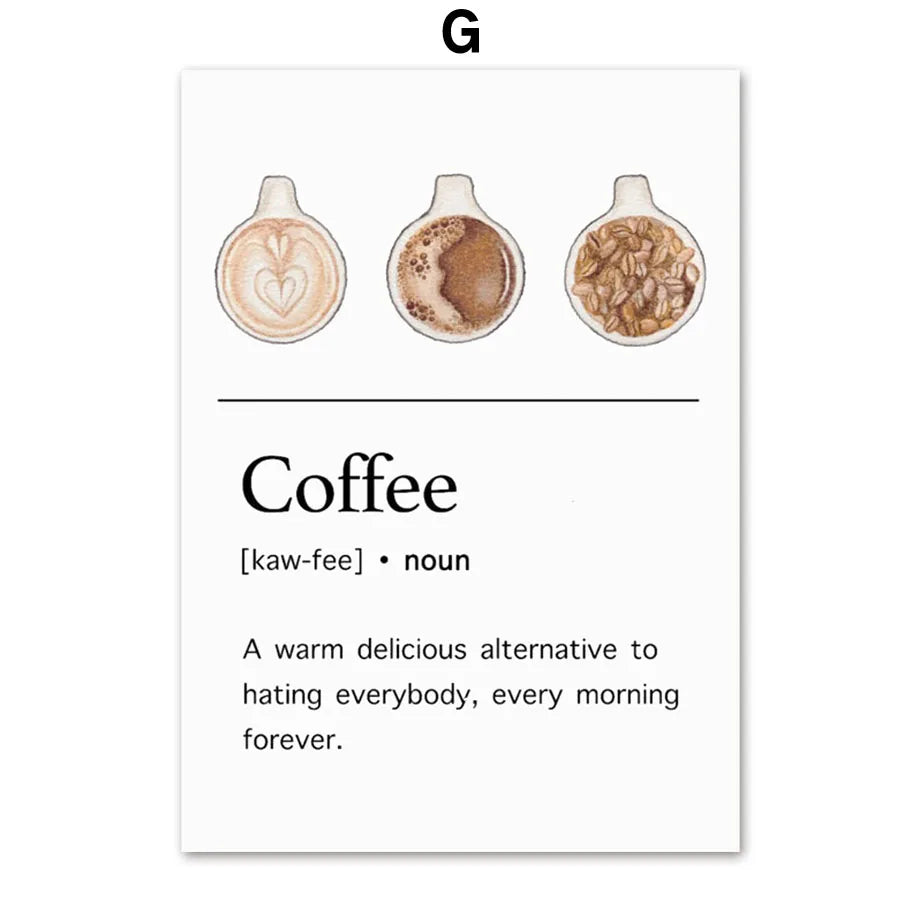 Nordic Coffee Cup Canvas Wall Art | Kitchen Surrealism Print