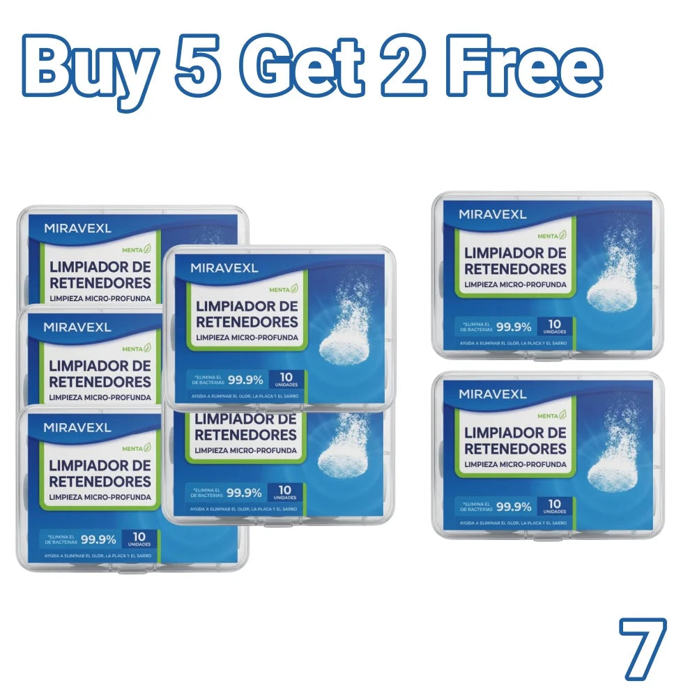 Retainer Cleaner Tablets, Denture & Aligner Cleaning Tablets, Remove Stains Odors Plaque, Night Guard Cleaner, 10 Tablets Peaceful Pleasures Health and Wellness 7PCS