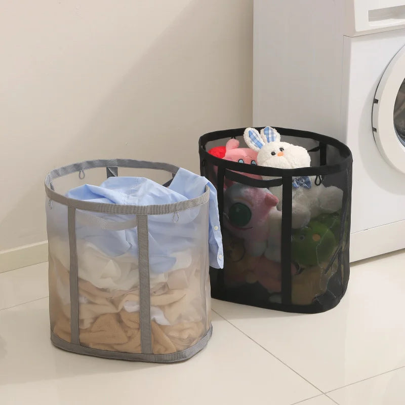 Collapsible Mesh Laundry Hamper Bag with Handles | Dorm Travel