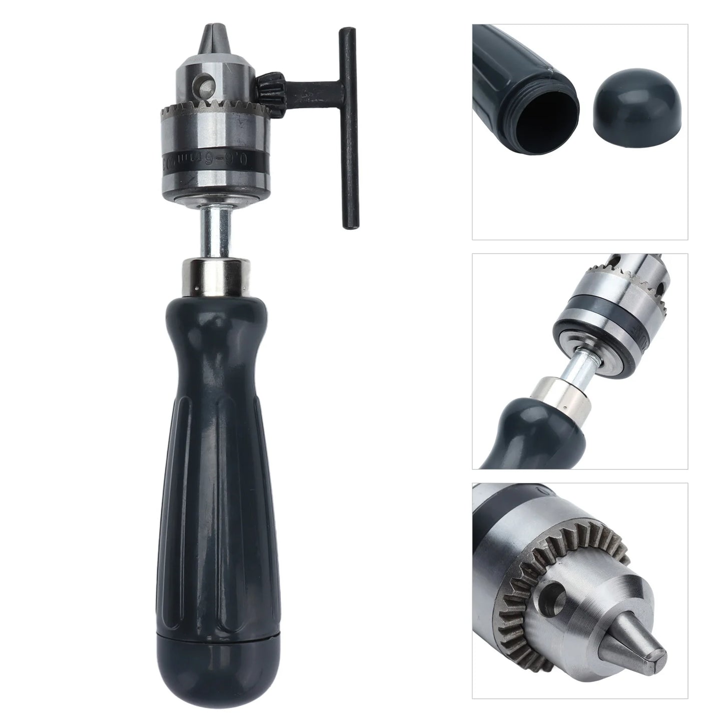 Hand Drill Carbon Steel Manual Crank Drill with Chuck Key and Drill Bit for Plastic Wood Jewelry Resin Nut Mini Hand Drill Peaceful Pleasures Health and Wellness