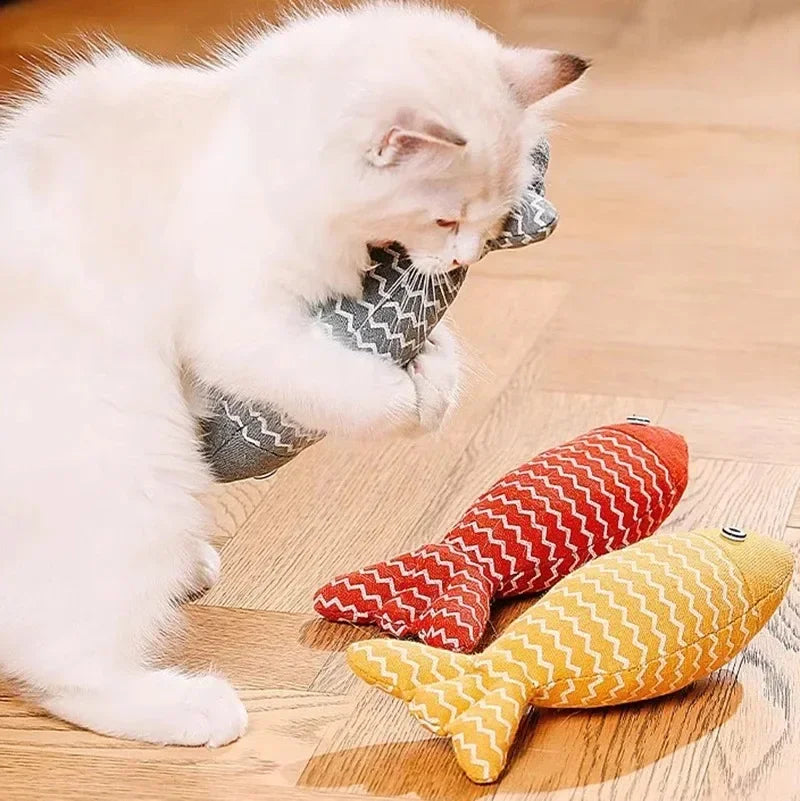 Cat Mint Fish Plush Toy – Teething Chew Stick for Cats