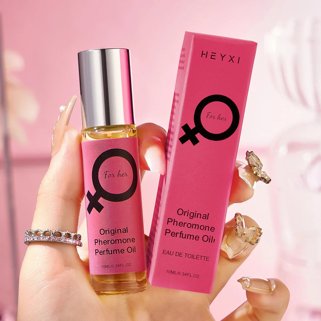 HEYXI Rose Pheromone Roll-On Perfume Oil – Long-Lasting Floral