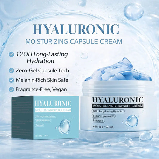Hyaluronic Acid Capsule Cream Lasting Hydration, Barrier Care, Calming Daily Facial Moisturizer For All Skin Types,55g/1.94oz Peaceful Pleasures Health and Wellness