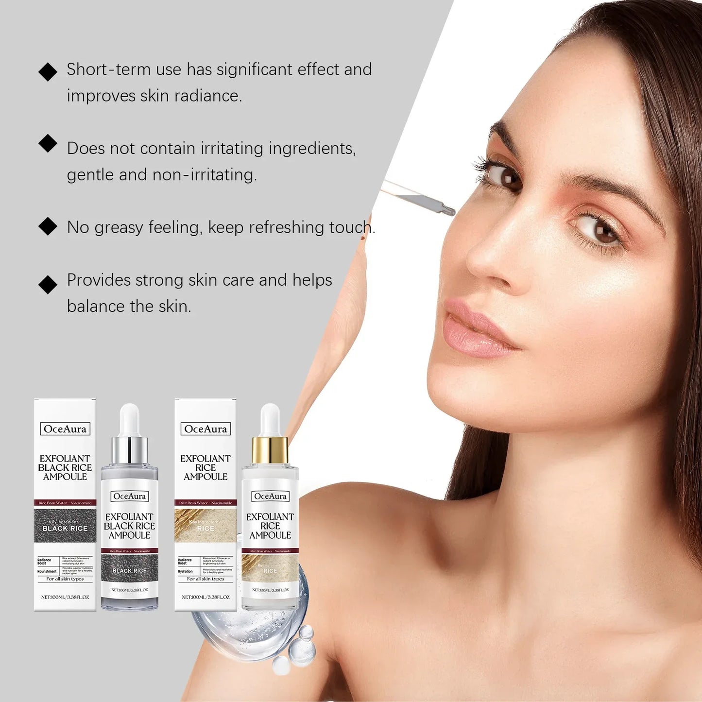 OceAura Black Rice Exfoliating Serum – Pore Cleanser & Brightener