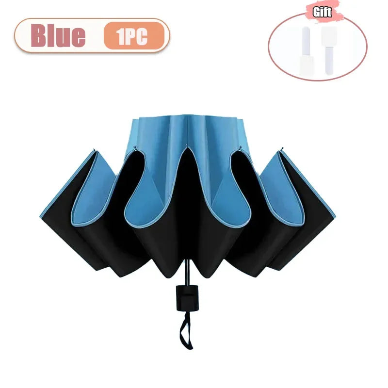 Large UV Protection Folding Umbrella – Sun & Rain Compact