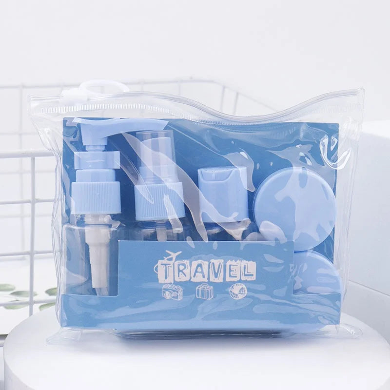 6-Piece Leak-Proof Refillable Travel Bottle Set + Toiletry Bag