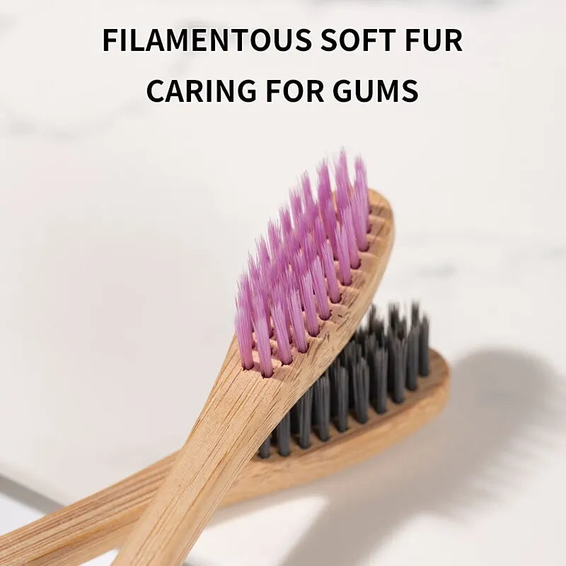 Eco-Friendly Bamboo Toothbrush Set 10 Pack | Natural