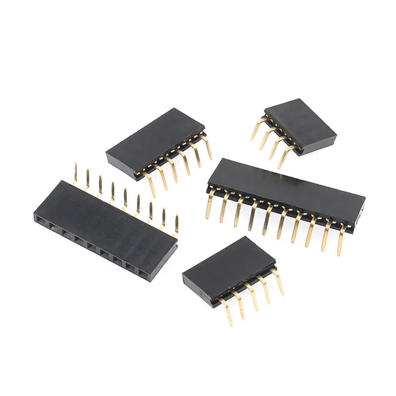 10PCS 1X2/3/4/5/6/8/10/40 Pin Single Row Right Angle Female Pin Header 2.54MM Pitch Strip Connector Socket Peaceful Pleasures Health and Wellness