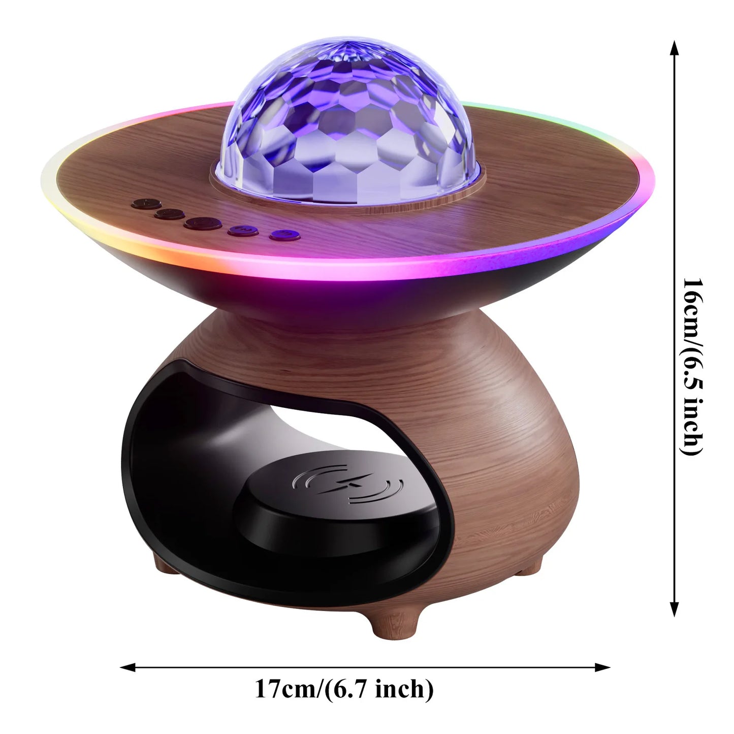 RTONTR Wireless Charging Night Light Desk Lamp with Projection