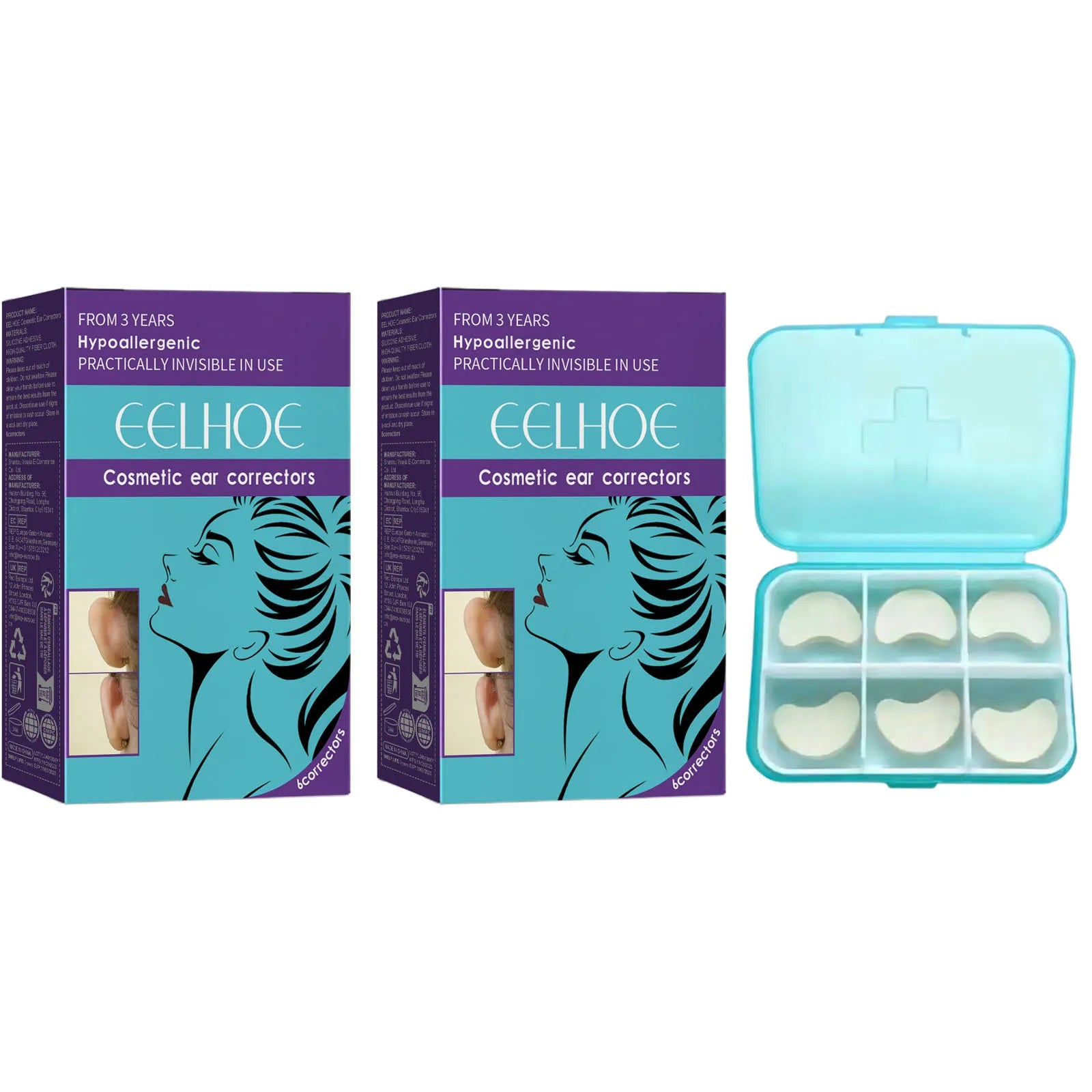 Typed Waterproof Ear Patch Correcting Ear Protrusion Reshape Ears Contour Long-Lasting Supporting Comfort Cosmetic Ear Corrector Peaceful Pleasures Health and Wellness 2 x 6pcs Boxed