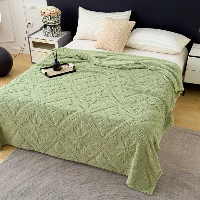 Europe Floral Lightweight Bed Blanket Soft Throw Blanket Super Premium Flannel Fleece Blanket All Season Use Peaceful Pleasures Health and Wellness Blanket Green 100 X 150cm Throw L