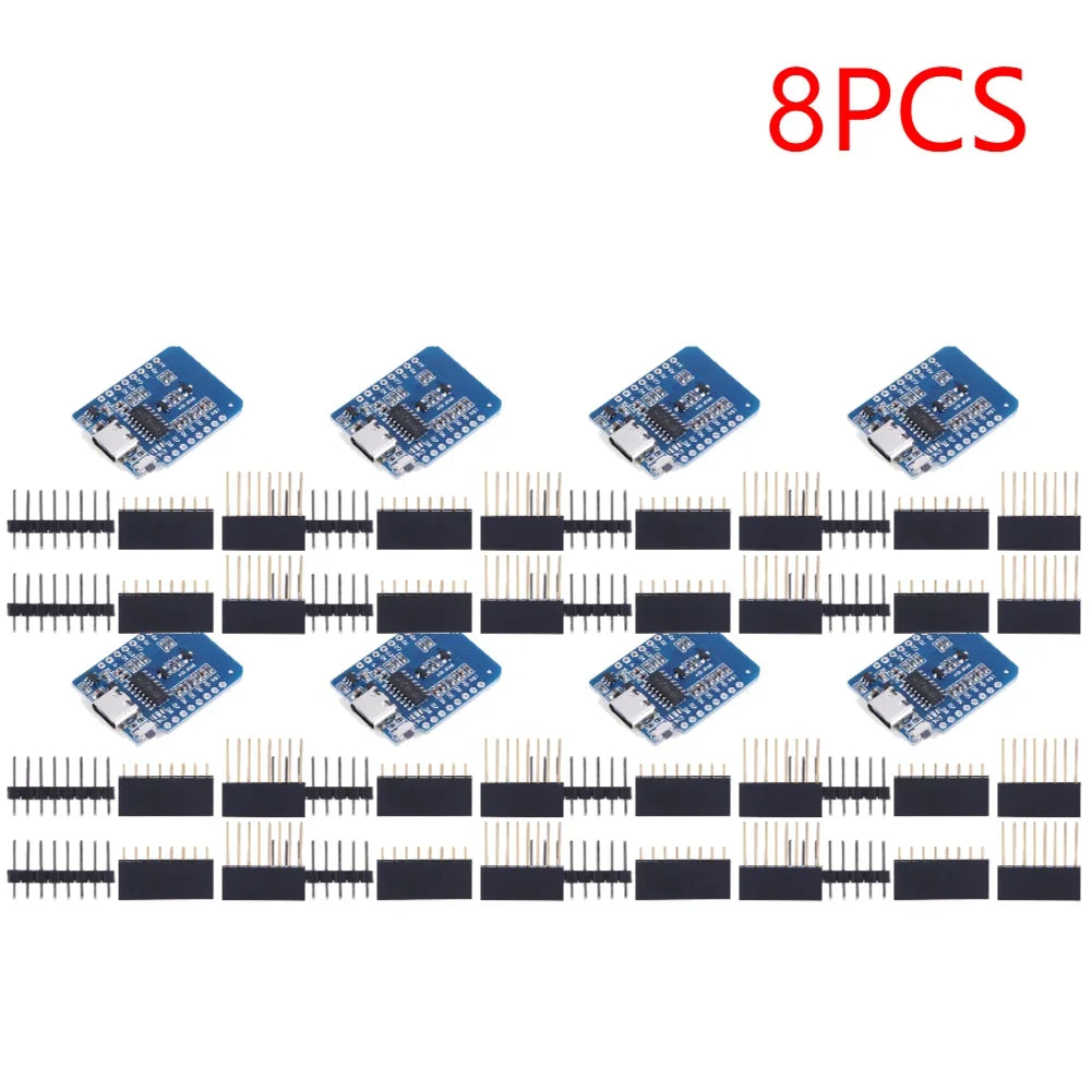 1-20PCS ESP8266 D1 Mini WIFI Development Board ESP-12F CH340G CH340 V2 Usb Wemos D1 Mini Nodemcu Lua Iot Board 3.3V Met Pins Peaceful Pleasures Health and Wellness Type c 8PCS