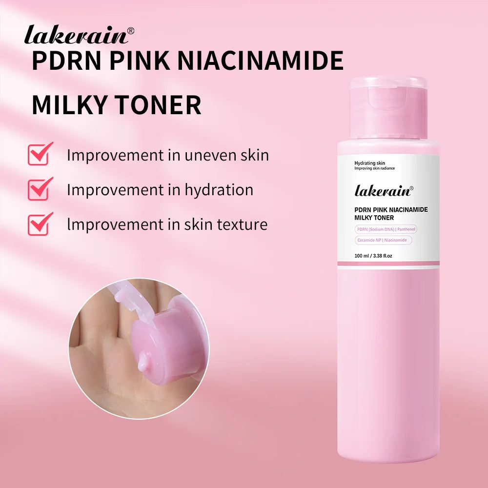 Pink Niacinamide Milky Toner Long-lasting Hydration Even Skin Tone Quickly Absorbed Achieve Dewy Glass Skin Daily Milky Toner Peaceful Pleasures Health and Wellness