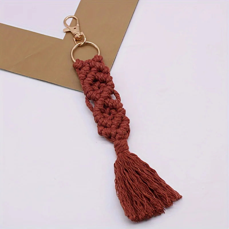 1 Piece, Cotton String Handmade Woven Keychain Pendant Creative Keychain, Backpack Pendant, Bag Ornaments, Birthday Gift, Party Peaceful Pleasures Health and Wellness Set 8