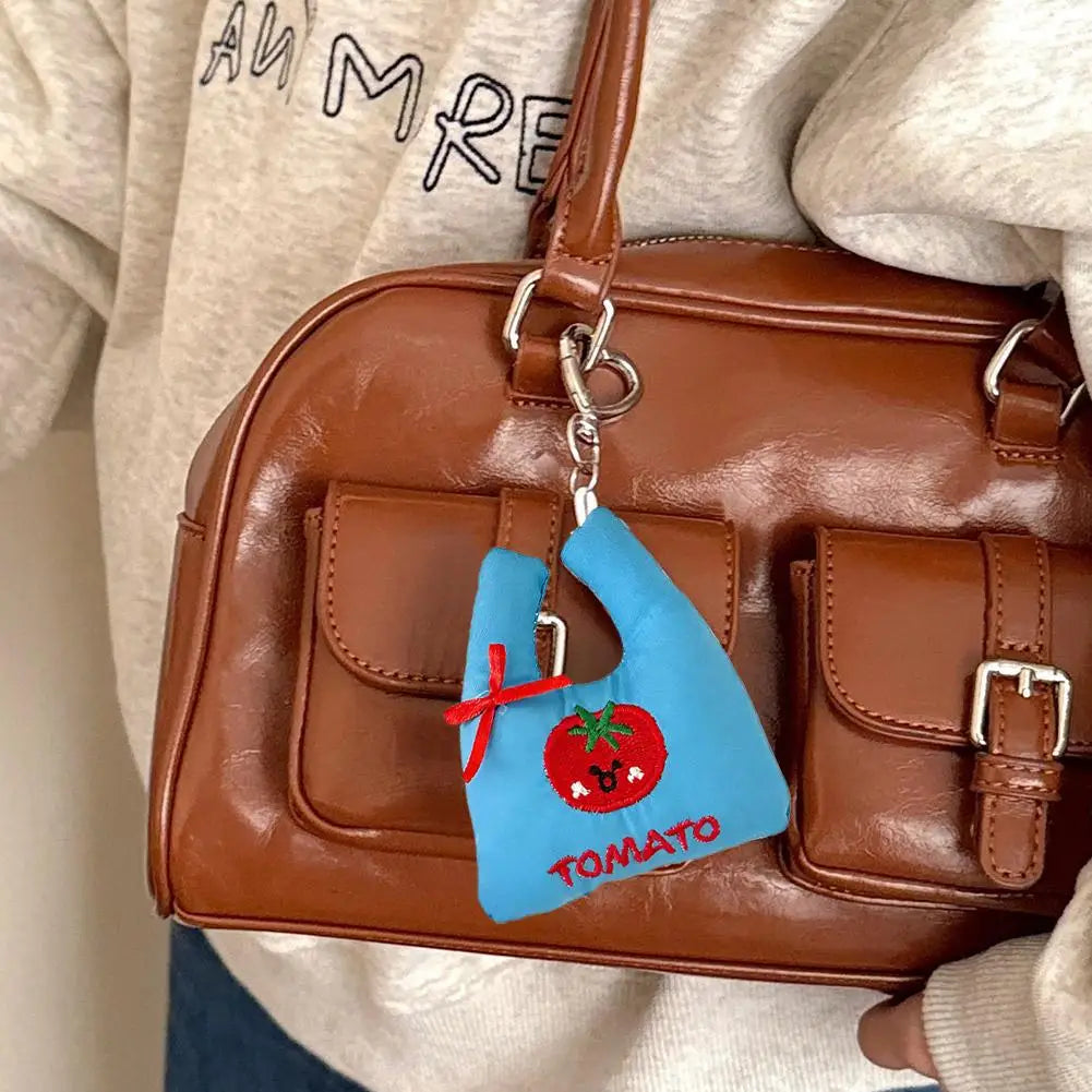 Kawaii Embroidered Mini Bag Keychain Charm | Cute Bag Pendant
