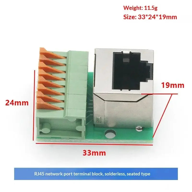 RJ45 Female Socket Adapter Board – Solder-Free Terminal Block Network Adapter Board Peaceful Pleasures Health and Wellness A2