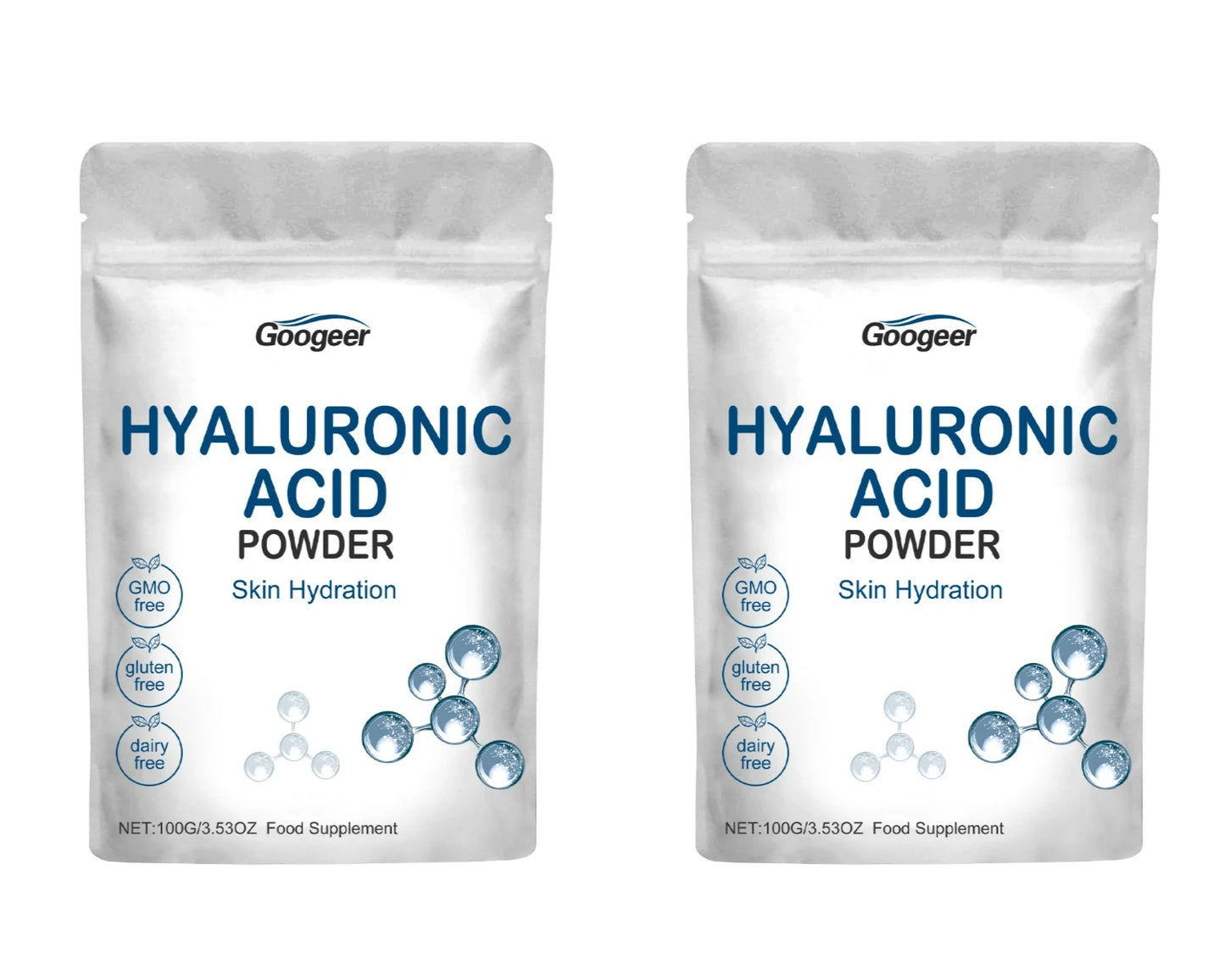 Googeer Hyaluronic Acid Powder Soy Protein Calcium 100g