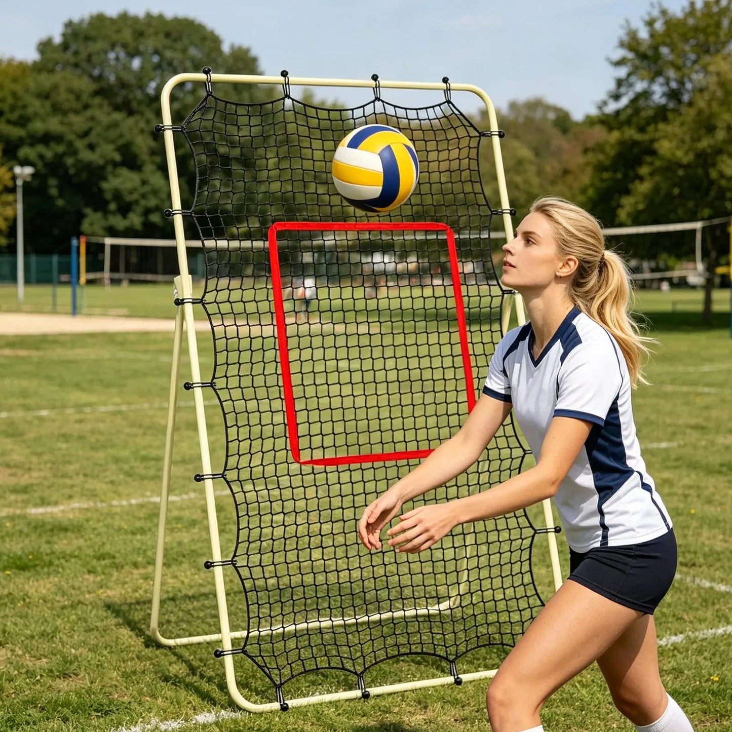 Volleyball Rebounder Net 7x4ft – Training Return Net & Target Volleyball Training Net Peaceful Pleasures Health and Wellness