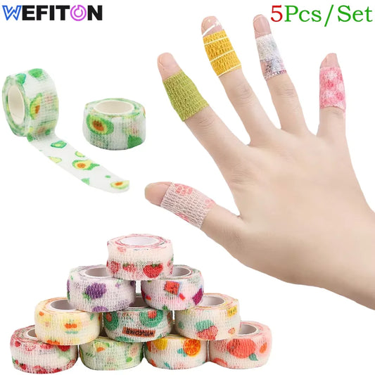 5-Pack Elastic Self-Adhesive Cohesive Bandage Wrap 2.5cm Sports Cohesive Bandage Wrap Peaceful Pleasures Health and Wellness