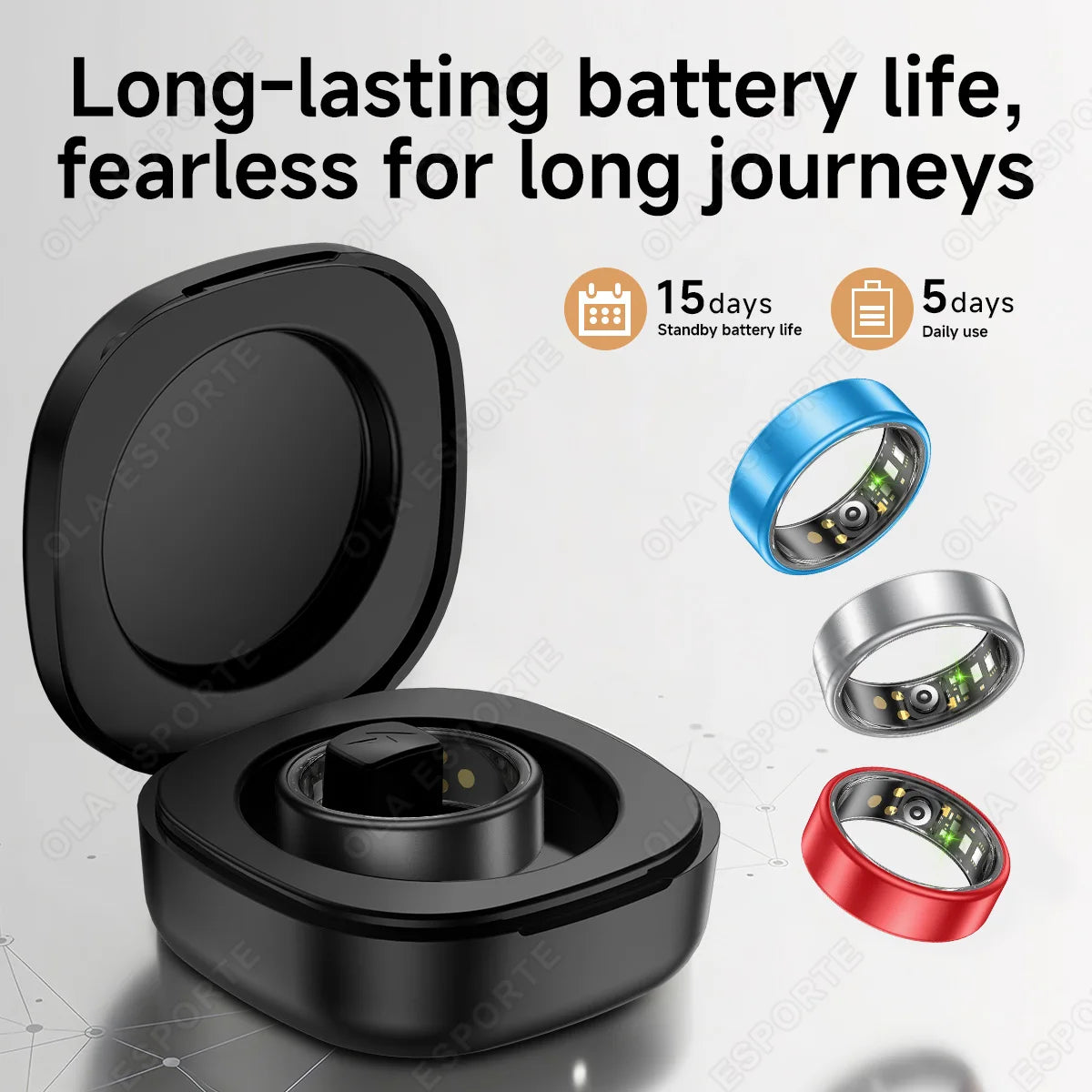 Smart Ring – Heart Rate, SpO₂ & Sleep Tracker | IP68 Waterproof