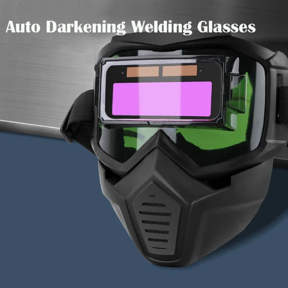 Auto Darkening Welding Glasses Adjustable Band Split Type Welder Mask Impact Resistant Detachable Face Protector Peaceful Pleasures Health and Wellness