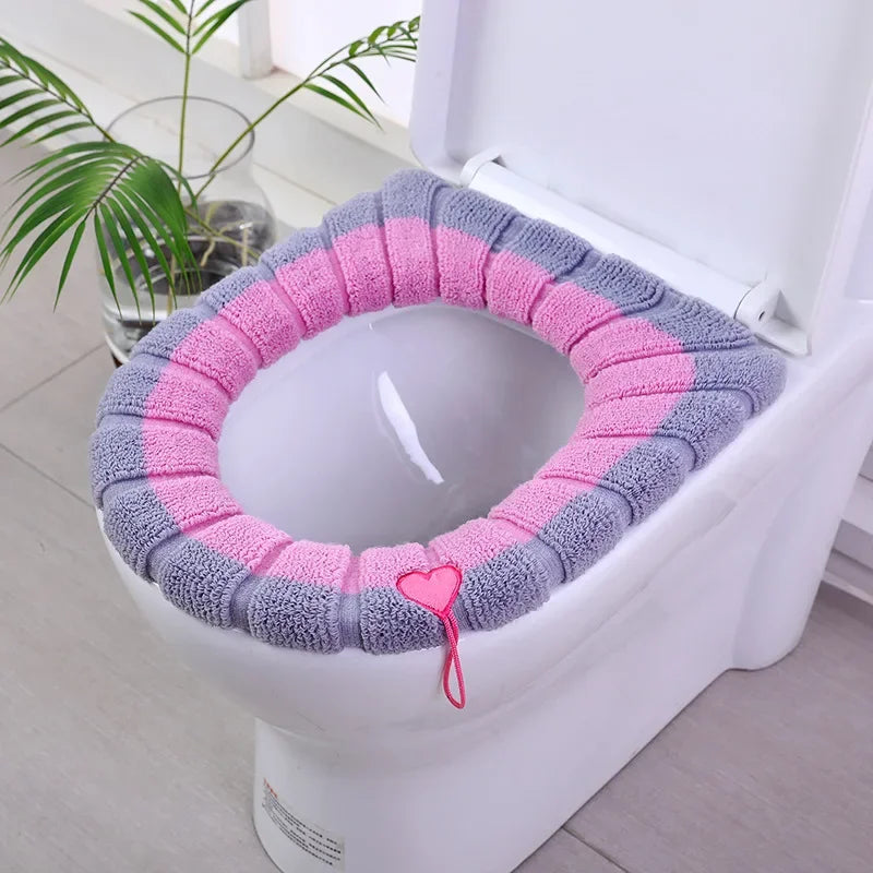 Warm Toilet Seat Cushion Cover – Universal Soft Plush Pad