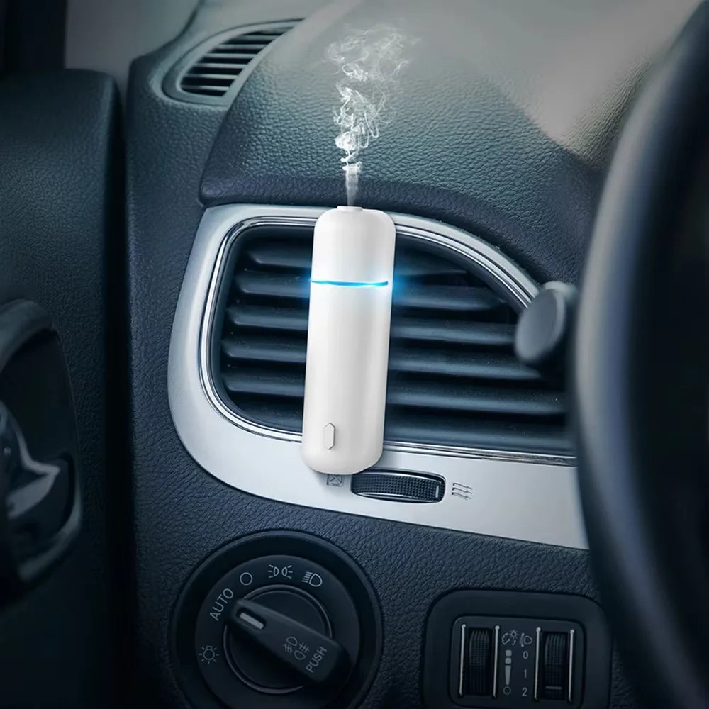 Car Aroma Diffuser Vent Clip Car Air Freshener Rechargeable Scent Machine Fragrance Oil Waterless Essential Oil Diffuser Peaceful Pleasures Health and Wellness