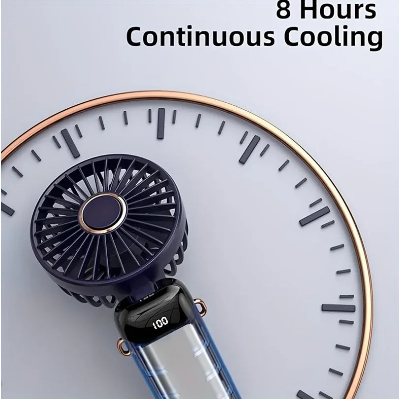 Portable Mini Fan 6-Speed USB Rechargeable Foldable LED Fan