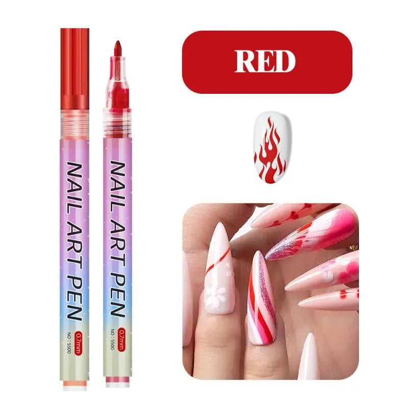 Nail Art Graffiti Pens – Quick-Dry 3D Dot Liner Set (1 or 12pc)