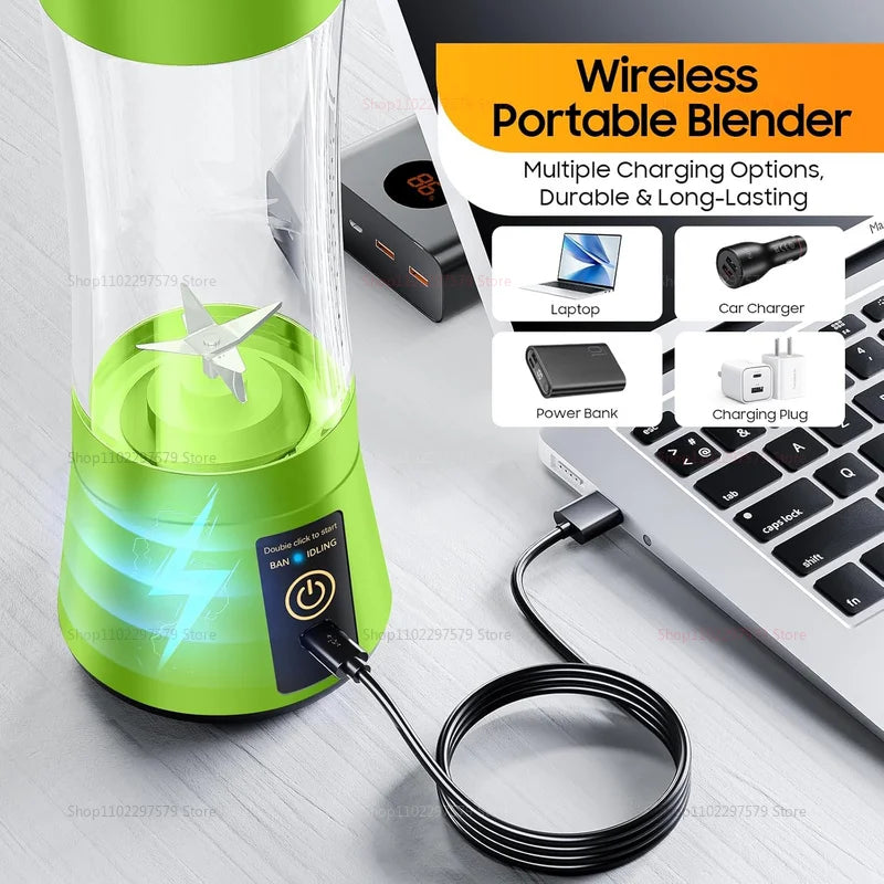 380ml Portable USB Rechargeable Mini Blender & Smoothie Maker